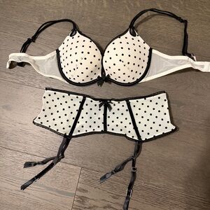 Victorias Secret Polka Dot Black and White Lingerie Set